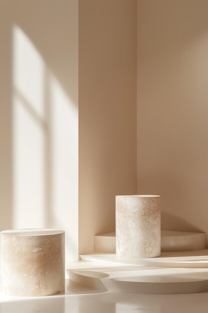 Deux vases blancs sur la table.