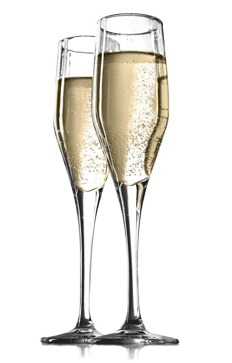 Photo deux verres à champagne - isolés