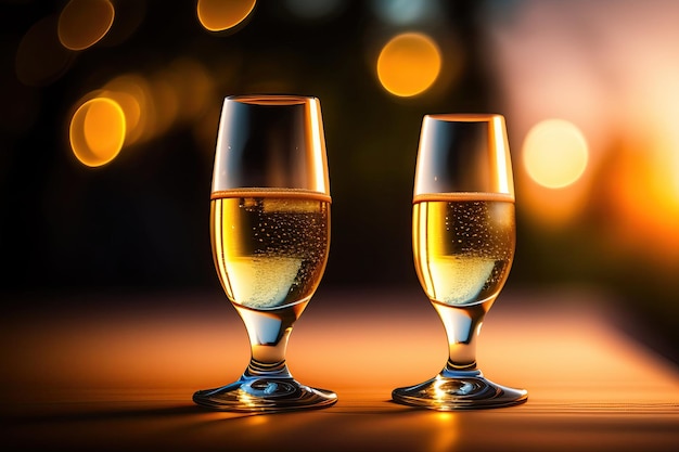 deux verres de champagne avec les mots " le mot " au bas.