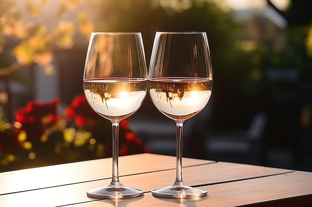 Deux verres pour un dîner romantique