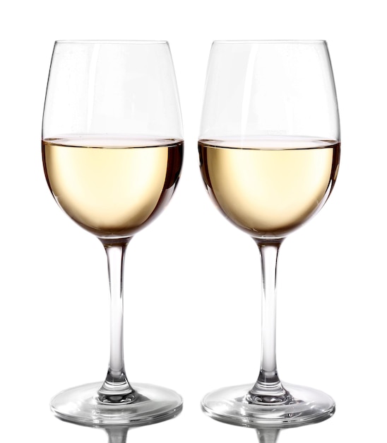 Deux verres de vin sur fond clair