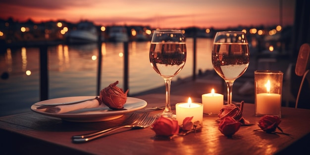 Deux verres de vin sur la table