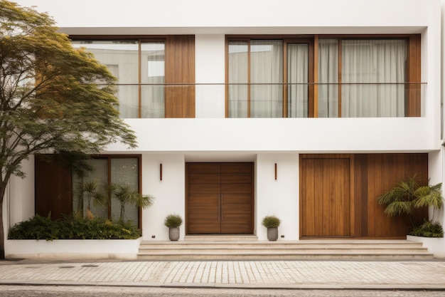 devant la façade d'une maison avec un extérieur moderne