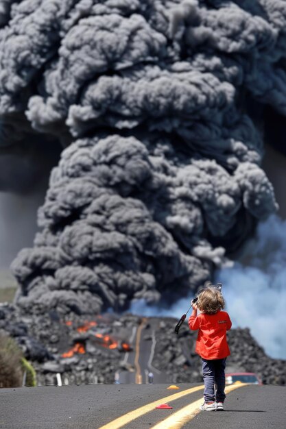 La dévastation d'une catastrophe naturelle un portrait poignant capturant l'impact émotionnel et la force destructrice déchaînée par la nature la fureur évoquant un profond sentiment de perte et de résilience dans ses suites