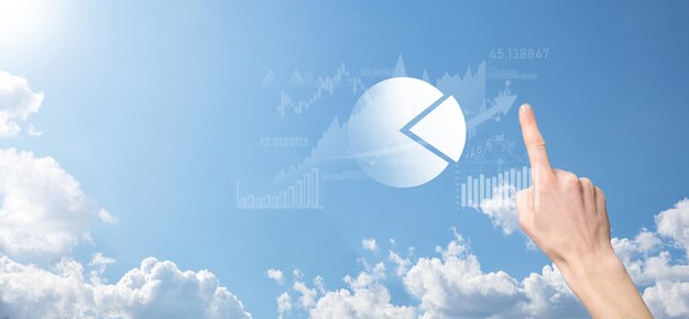 Développement des affaires, plan financier et stratégie.Analyse du graphique financier et investissement du graphique du marché. Échange de l'économie numérique.Plan de développement et de croissance croissante.Investissement en bourse.banque.