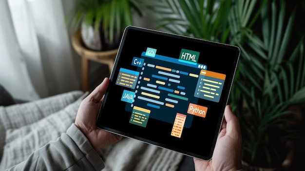 Développement de logiciels ou travail de programmation avec écran de codage rapide