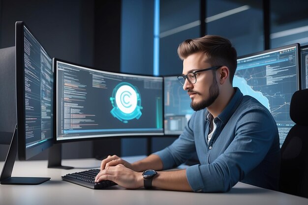 Développement de technologies de programmation et de codage Conception de sites Web Programmateur travaillant dans un développement de logiciels