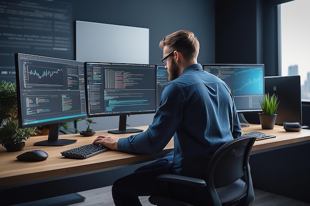 Développement de technologies de programmation et de codage Conception de sites Web Programmateur travaillant dans un développement de logiciels