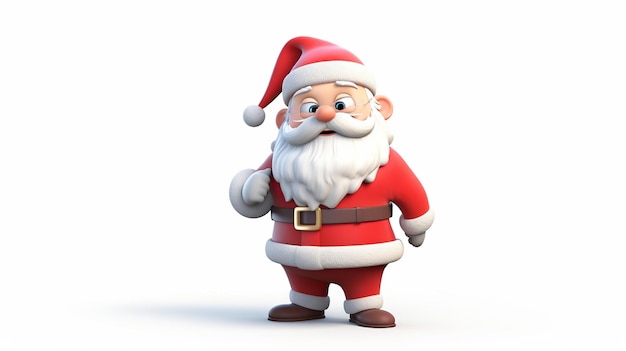 Développeur 3D Pixar coloré mignon heureux pleine image Santa Generative ai