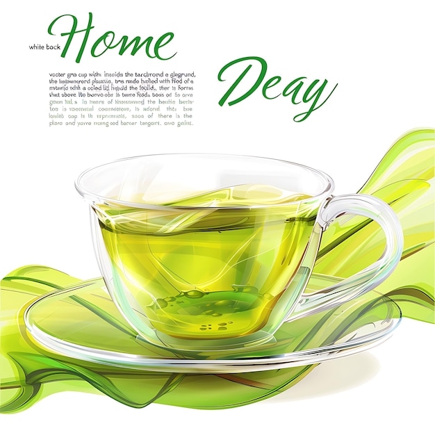 Dévoilement de l'art de la Journée internationale du thé Une vitrine d'illustration vectorielle