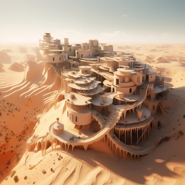 Dévoilement de l'énigmatique voyage de beauté dans les sables chauds d'une colonie imaginaire du désert