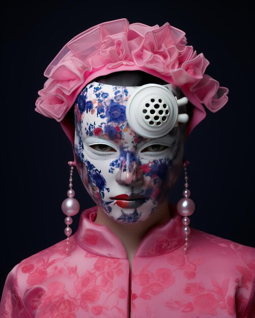 Photo le dévoilement de la mascarade numérique une exploration artistique contemporaine à travers trino para caspira yao