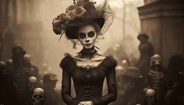 Dia de los muertos sépia