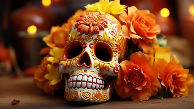 dia de muertos fond HD 8k papier peint image photographique