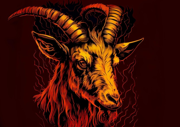 Diable de chèvre avec des cornes