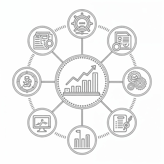 Diagramme d'analyse de la stratégie commerciale et de la croissance