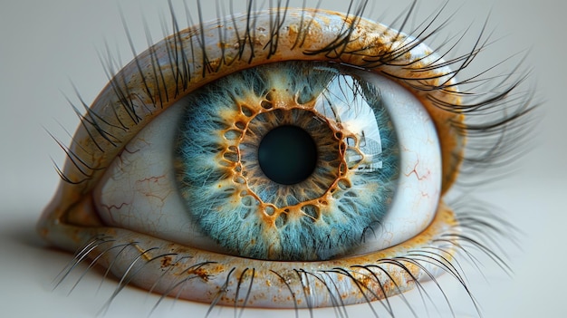 Photo diagramme anatomique de l'œil humain utilisé lors d'une conférence d'optométrie hd photoréaliste