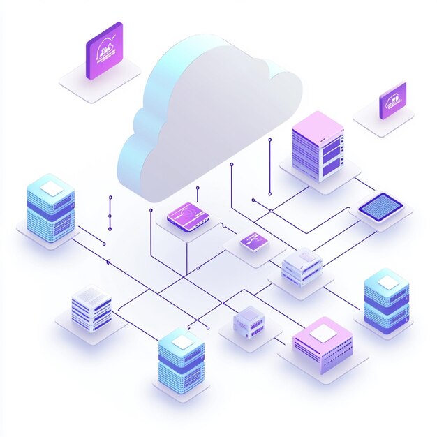 Un diagramme d'une architecture cloud avec différents modèles de service IaaS PaaS SaaS