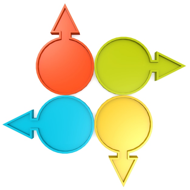 Photo diagramme circulaire et flèche