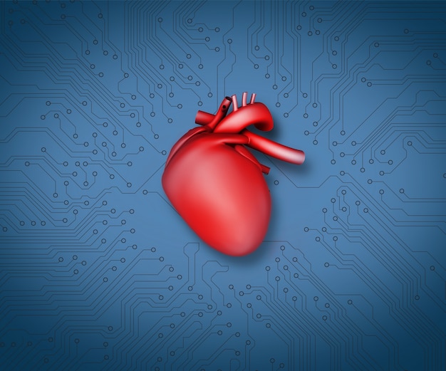 Diagramme d&#39;un coeur et de la technologie