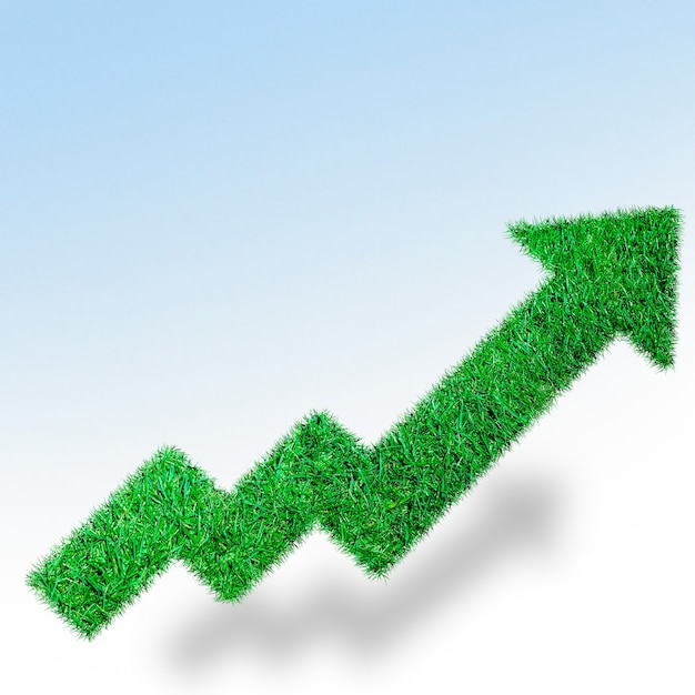 Diagramme de croissance de l'herbe sur une surface blanche