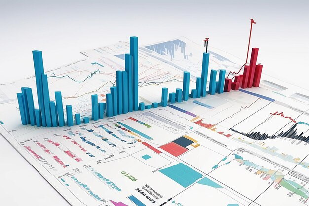 Diagramme de croissance des stocks Graphique financier ou d'investissement des entreprises Marché du commerce