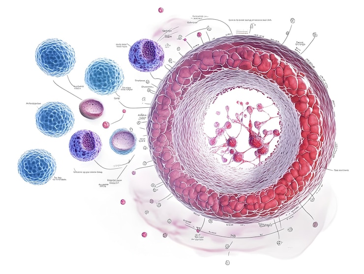 Photo diagramme détaillé illustrant les phases du cycle cellulaire pour l'enseignement des sciences et de la biologie
