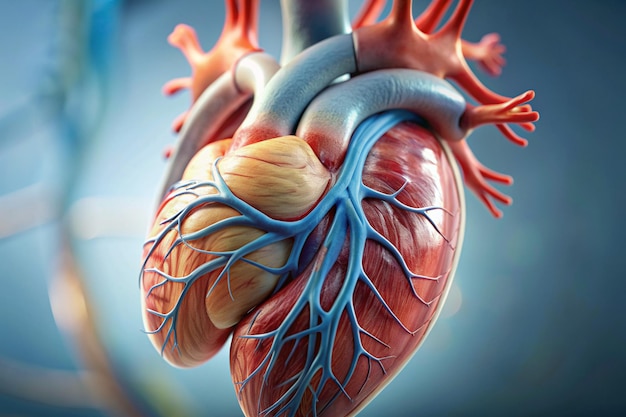diagramme du cœur humain illustration 3D