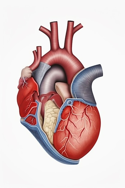 un diagramme du cœur humain avec les valves coronaires générative ai