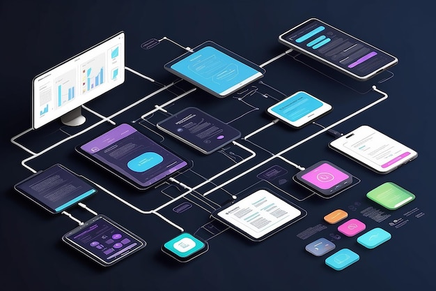 diagramme de flux Ux ui développement d'applications conception de prototype concept d'expérience utilisateur