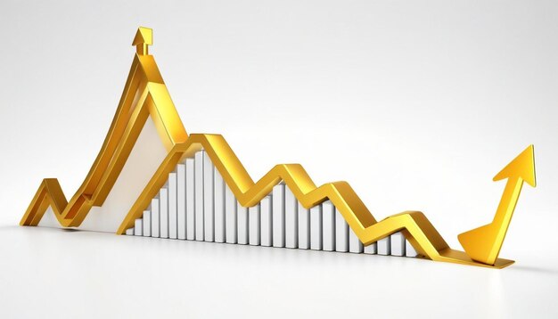 Diagramme incrémentiel fait de pièces d'or réalistes