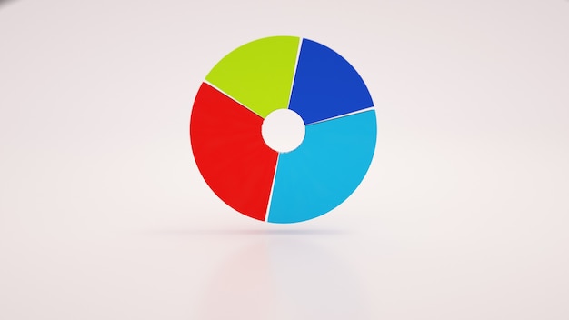 Diagramme rond, infographie, illustration 3d. Présentation d'entreprise, élément de conception isolé sur fond blanc.