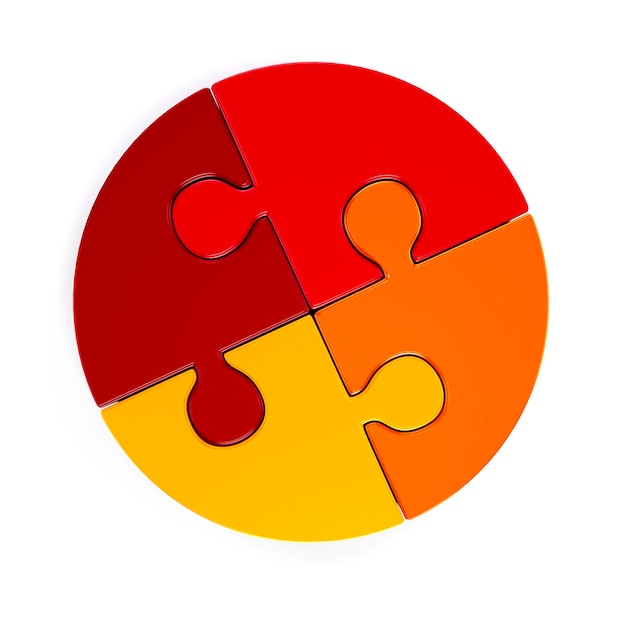 Diagramme à secteurs de puzzle 3d sur le fond blanc