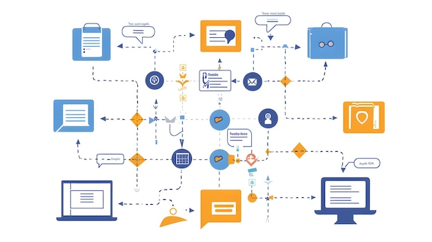 Photo diagramme visualisant le flux de travail des données personnelles et les points de contrôle de la conformité au sein d'une organisation