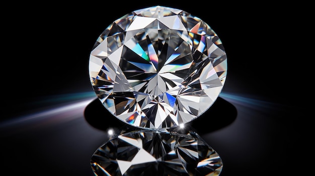 Diamant brillant sur fond noir