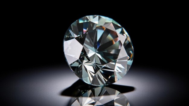 Diamant brillant sur fond noir