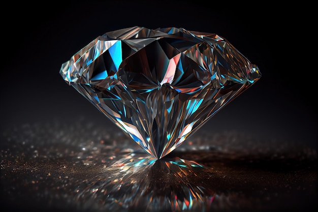 Un diamant brillant sur une surface brillante AI générative