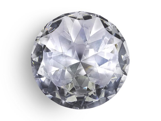 Diamant éblouissant sur fond blanc