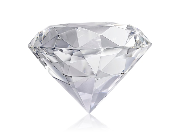 Diamant éblouissant sur fond blanc