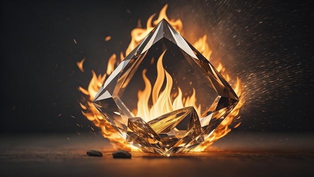 Diamant en feu IA générative