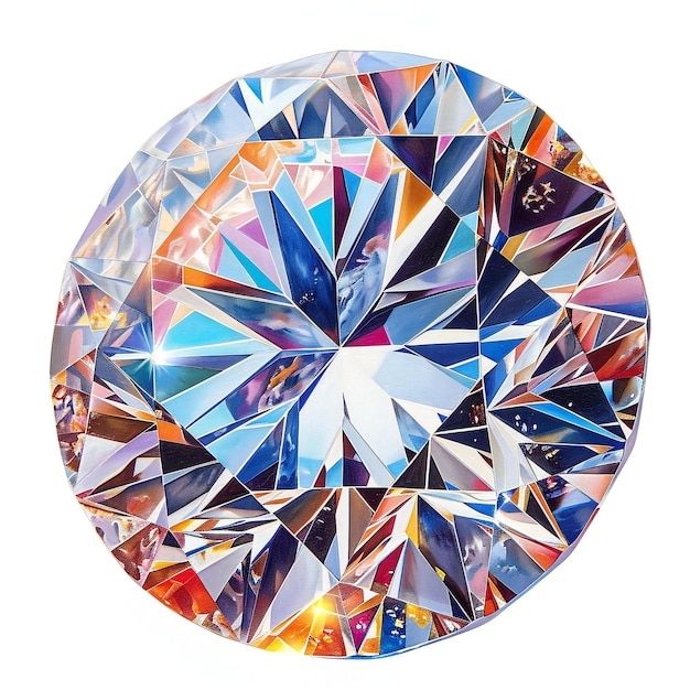 Photo diamant sur fond blanc clipart diamant graphique coloré