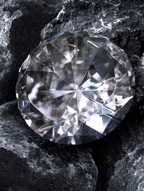 diamant sur fond de charbon noir