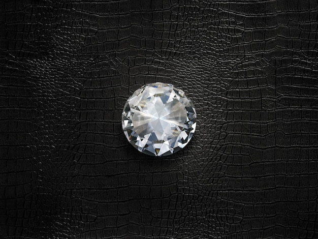 Diamant sur fond de cuir noir