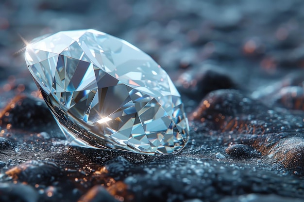 Un diamant sur un fond sombre