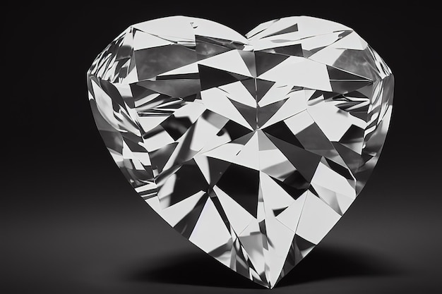 Un diamant en forme de coeur est montré dans cette image.