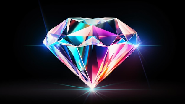 Diamant avec un gradient coloré sur fond blanc