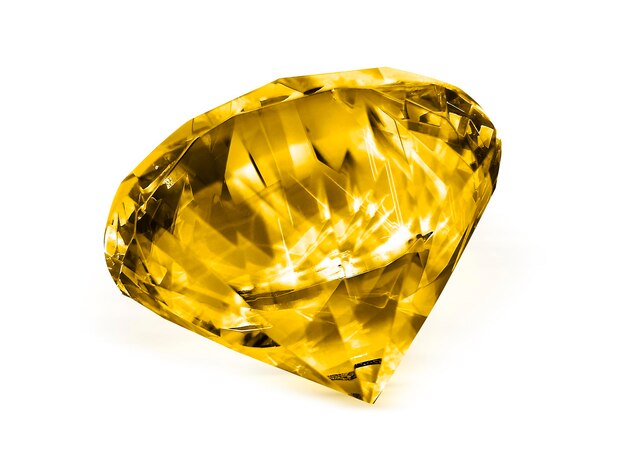 diamant jaune sur fond blanc