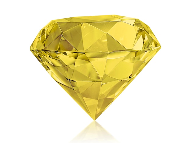 Diamant jaune sur fond blanc