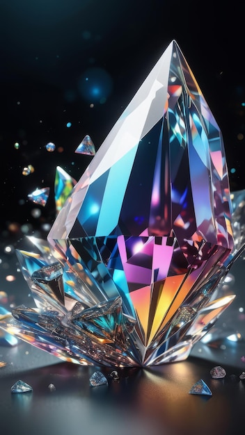 Un diamant de luxe sur un fond doré illustration 3D