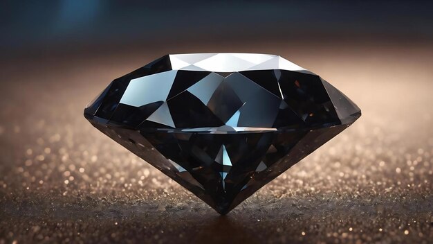 Un diamant noir avec une bordure argentée